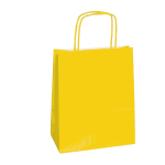 Shopper Twisted - maniglie cordino - 18 x 8 x 24 cm - carta kraft - giallo - Mainetti Bags - conf. 25 pezzi